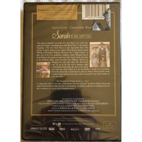Sarah Plain And Tall DVD NEW Hallmark Gold Crown Collector Edition - Picture 2 of 2